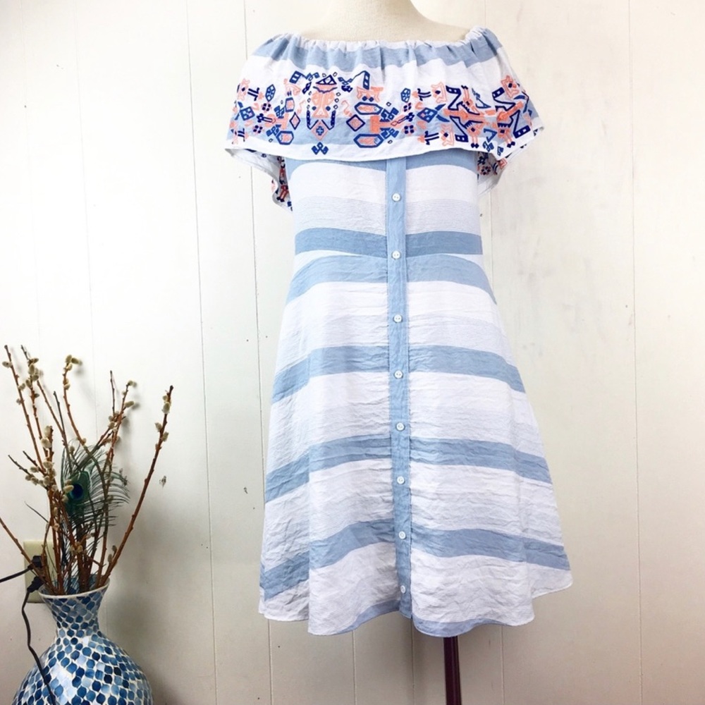SUGAR LIPS Embroidered Off-the-Shoulder Dress